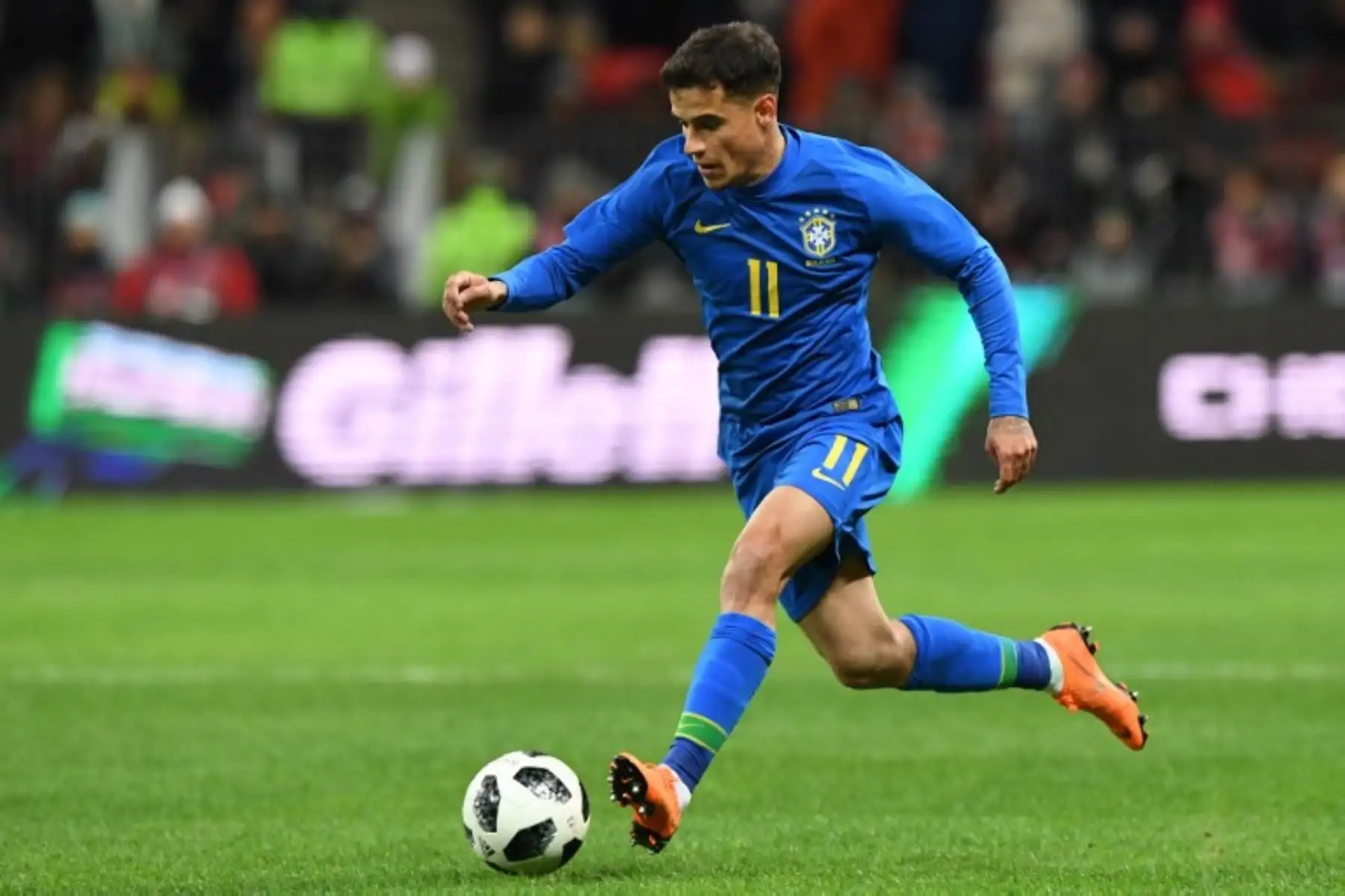 Partido amistoso internacional de fútbol entre Rusia y Brasil en el estadio Luzhniki en Moscú .Foto:AFP