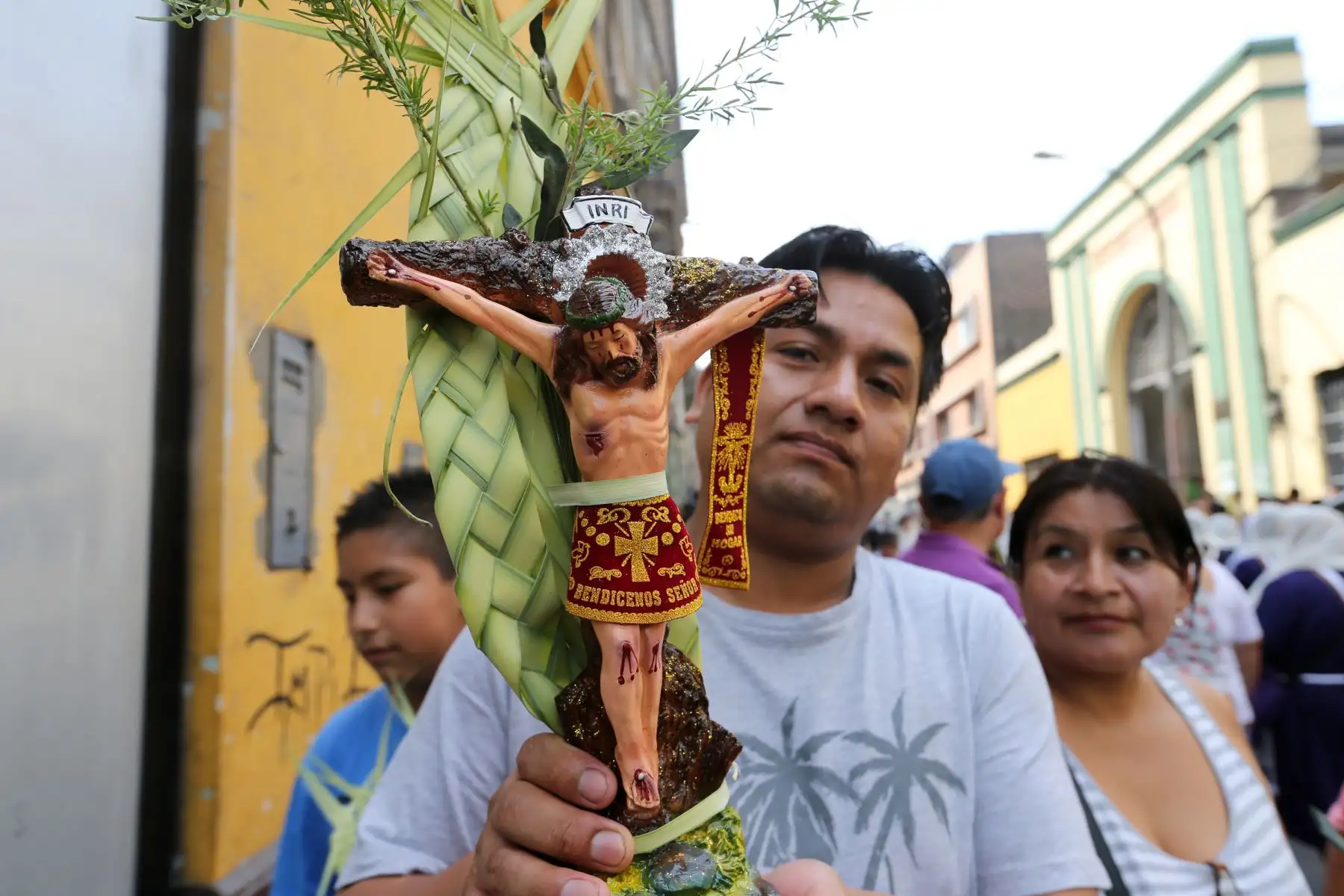 Domingo de Ramos para los devotos católicos marca simbólicamente la entrada bíblica de Jesucristo en Jerusalén.Foto.ANDINA/Norman Córdova