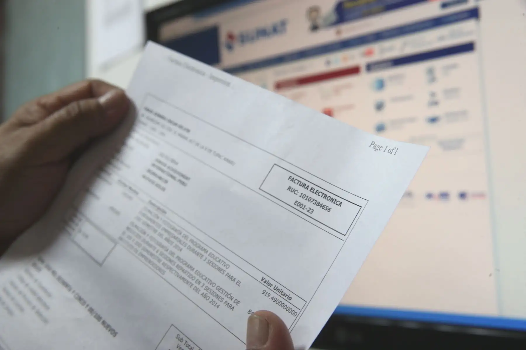 La Sunat publicó proyecto que modifica normativa de comprobantes de pago para recibir comentarios por 15 días calendario.ANDINA/archivo