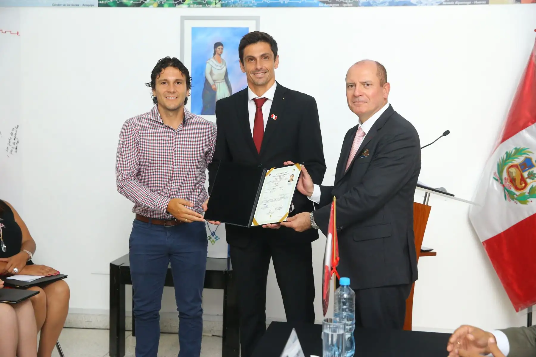 Arquero del Sport Boys, Daniel Ferreyra y Jonathan Bilbao de la Universidad San Martín reciben la nacionalidad peruana. Foto: ANDINA/Luis Iparraguirre