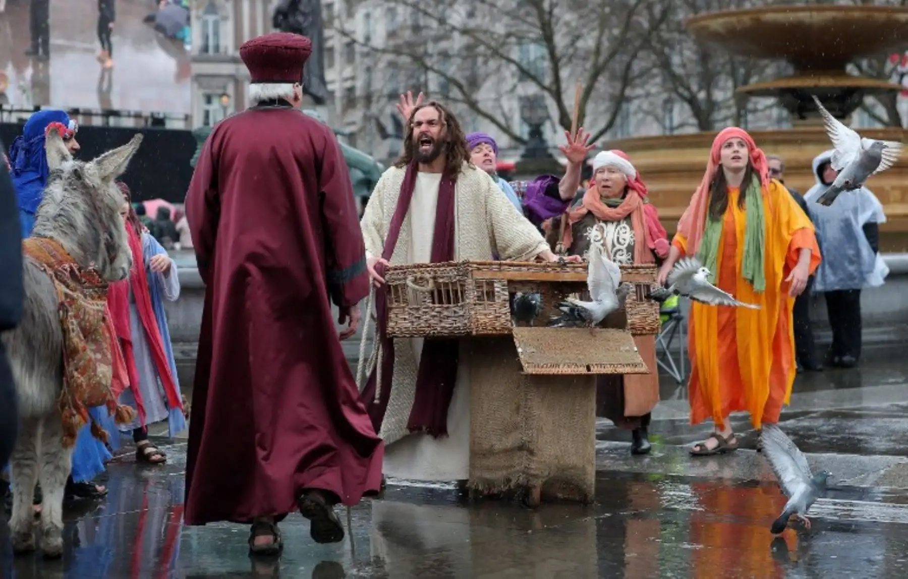 La Pasión de Jesús cuenta la historia de la Biblia de la visita de Jesús a Jerusalén y su crucifixión.Foto:AFP