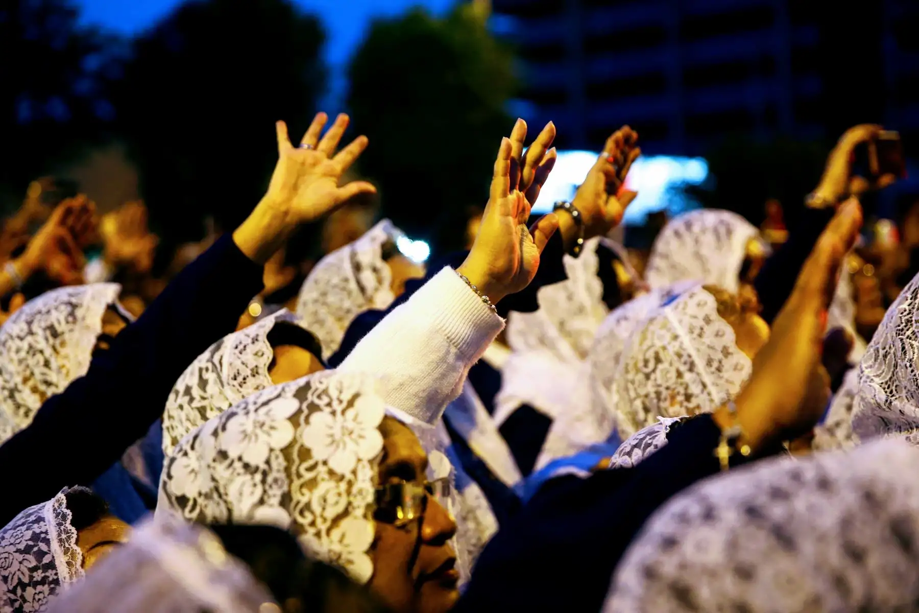 Recorrido del Señor de los Milagros por Semana Santa. Foto: ANDINA/Luis Iparraguirre.