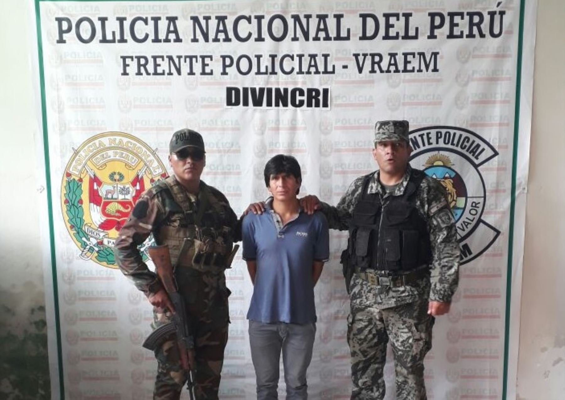 Operativo realizado por el Frente Policial Vraem y la Segunda Brigada del Ejército Peruano permitió detener a Hugo Minaya Romero.