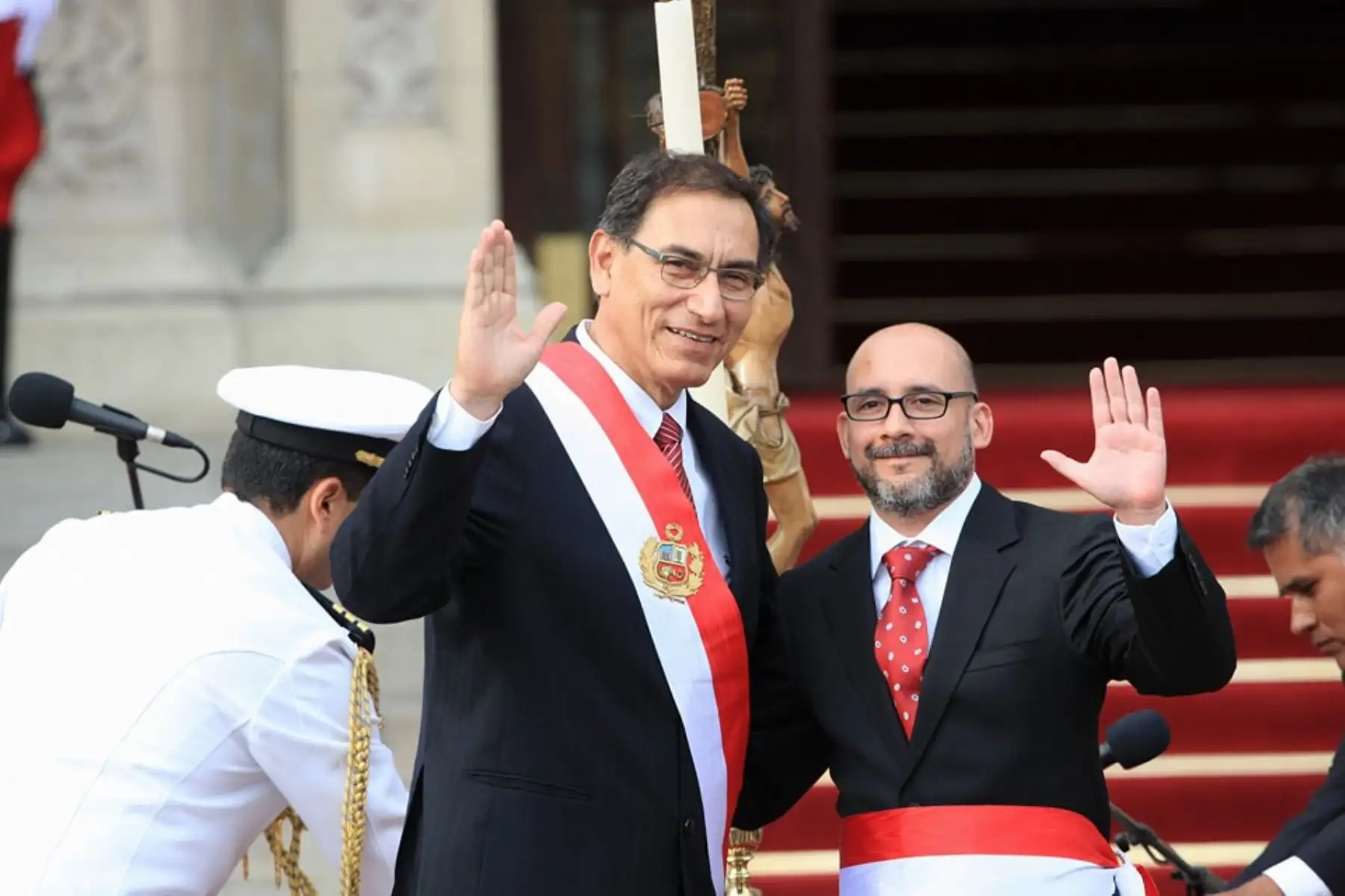 Presidente Martín Vizcarra juramentó a Christian Sánchez como ministro de Trabajo. Foto: ANDINA/Dante Zegarra.