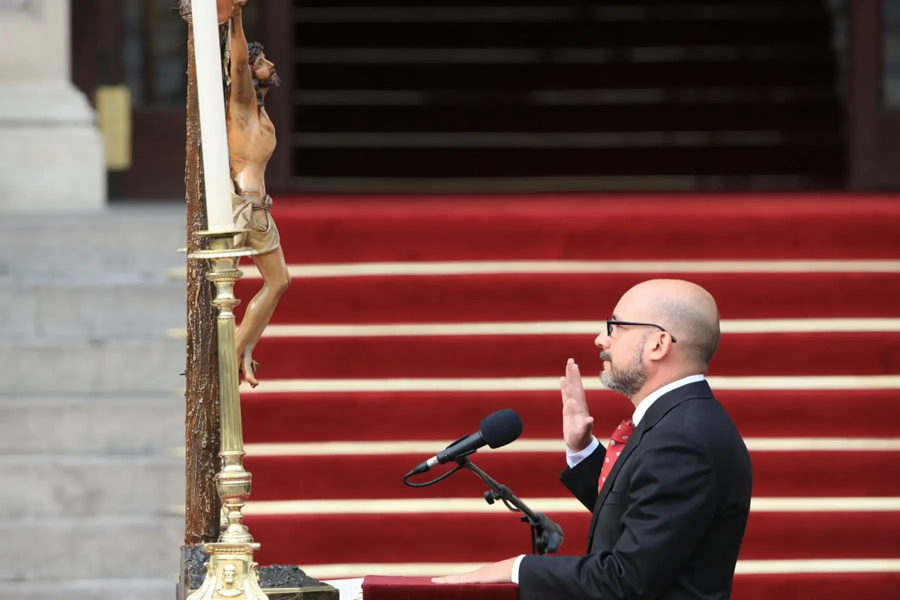 Presidente Martín Vizcarra juramentó a Christian Sánchez como ministro de Trabajo. Foto: ANDINA/Dante Zegarra.