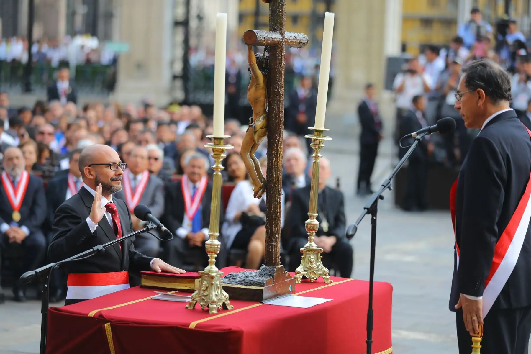 Presidente Martín Vizcarra juramentó a Christian Sánchez como ministro de Trabajo. Foto: ANDINA/Dante Zegarra.