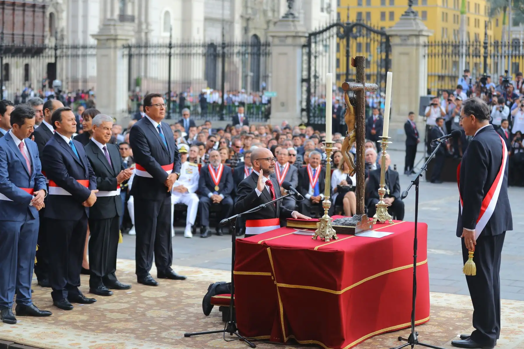 Presidente Martín Vizcarra juramentó a Christian Sánchez como ministro de Trabajo. Foto: ANDINA/Dante Zegarra.