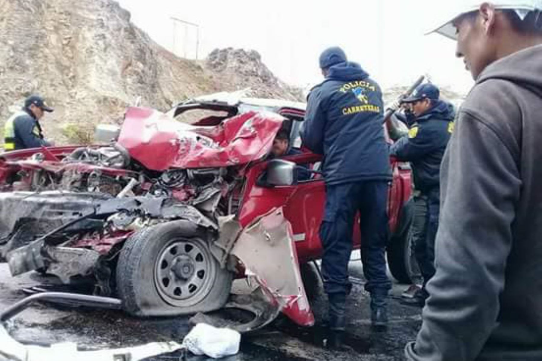 Accidente de tránsito en la carretera Central deja un muerto y tres heridos graves. ANDINA/Pedro Tinoco