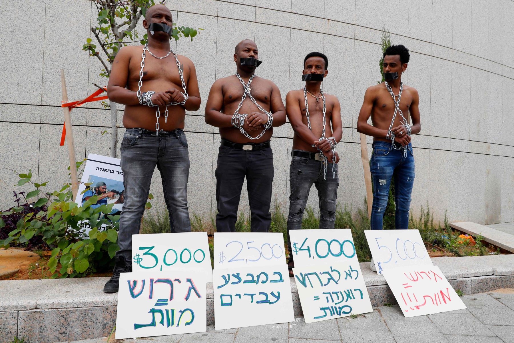 Protesta de inmigrantes africanos en Israel. Foto: AFP