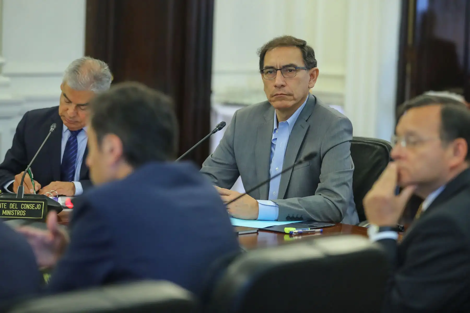 Presidente de la República, Martín Vizcarra, encabeza primera sesión del Consejo de Ministros. Foto: ANDINA/Prensa Presidencia.