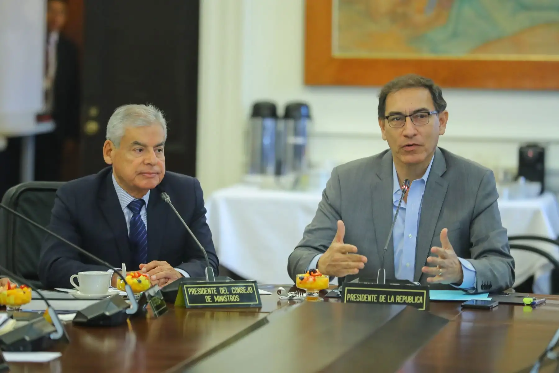 Presidente de la República, Martín Vizcarra, encabeza primera sesión del Consejo de Ministros. Foto: ANDINA/Prensa Presidencia.