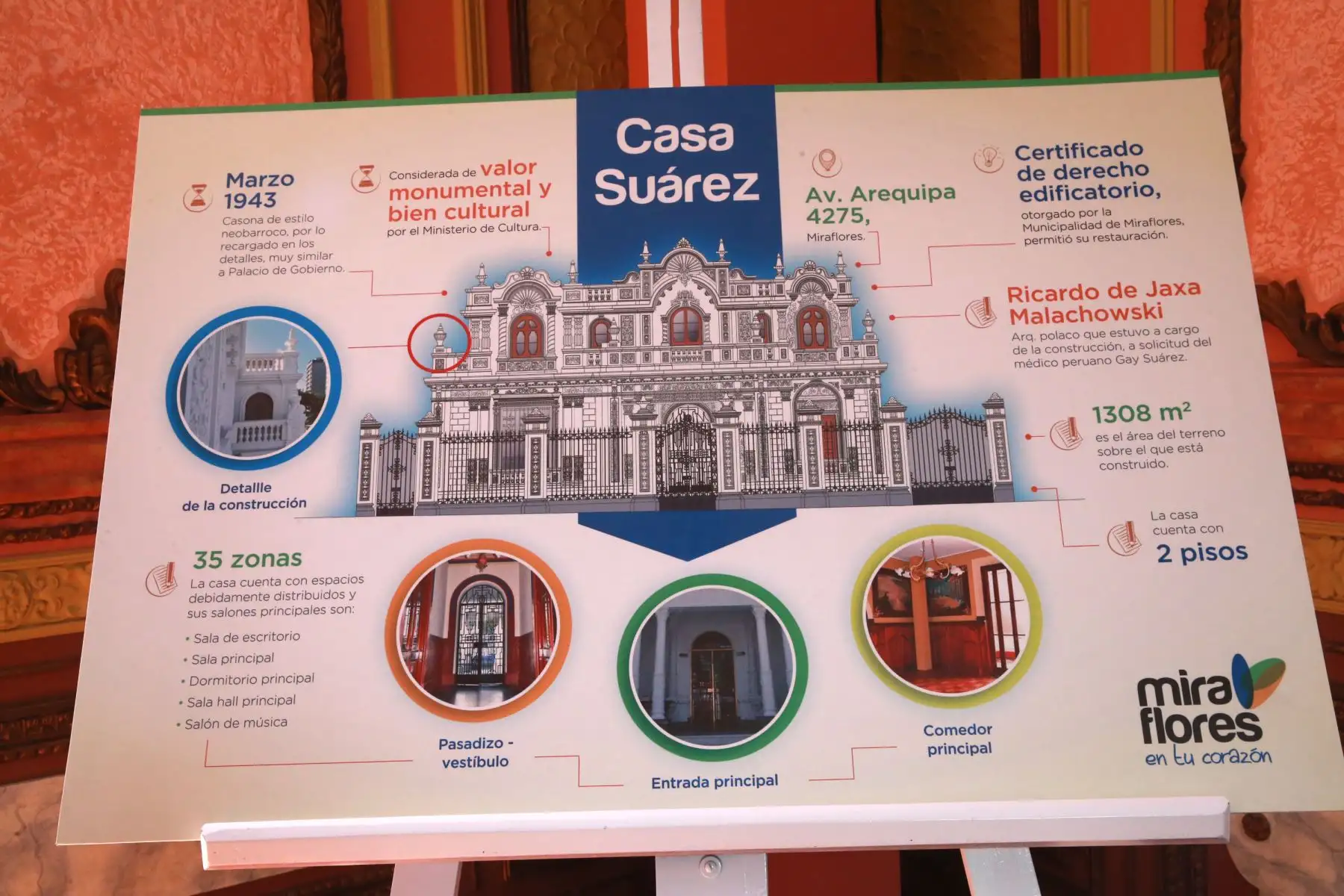 Casa Suárez, en Miraflores, tiene un  peculiar parecido al Palacio de Gobierno. Foto: ANDINA/Norman Córdova.
