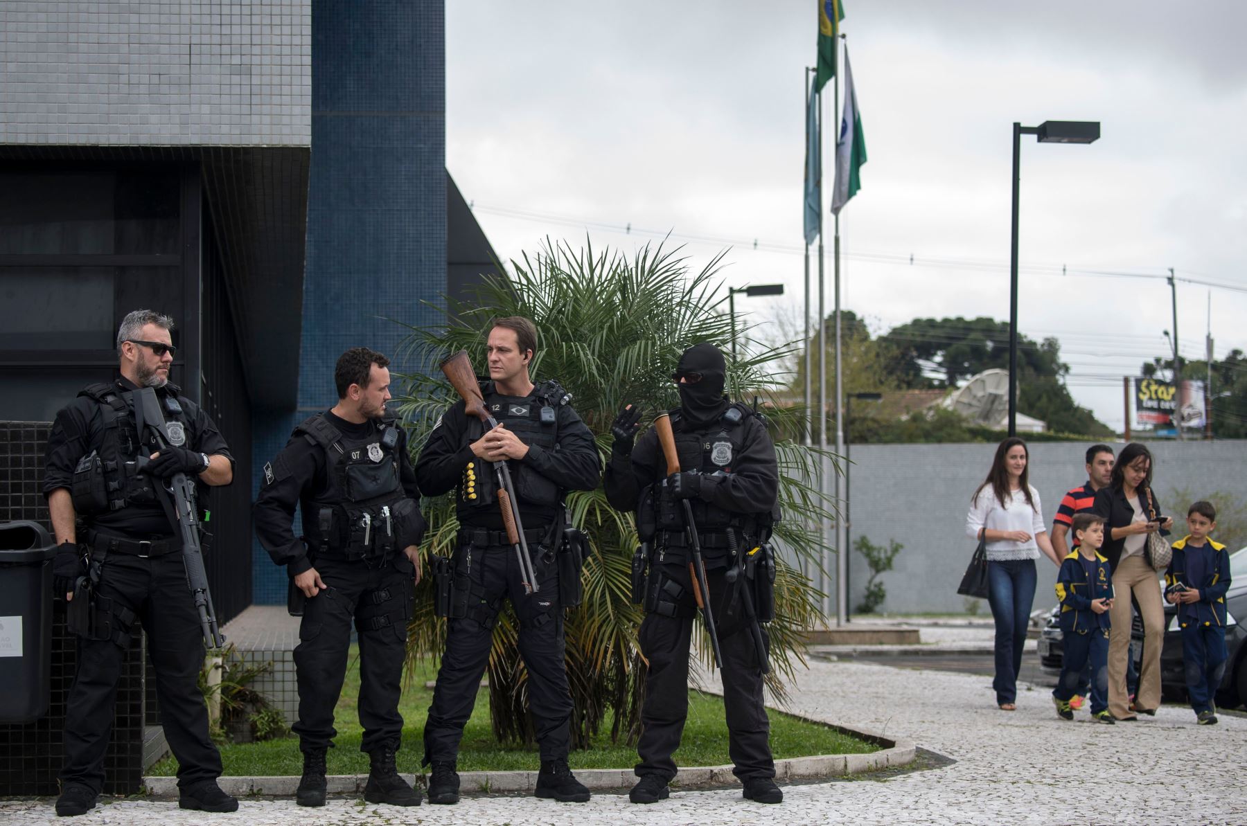 Vista general de la sede de la Policía Federal de Curitiba Foto: AFP