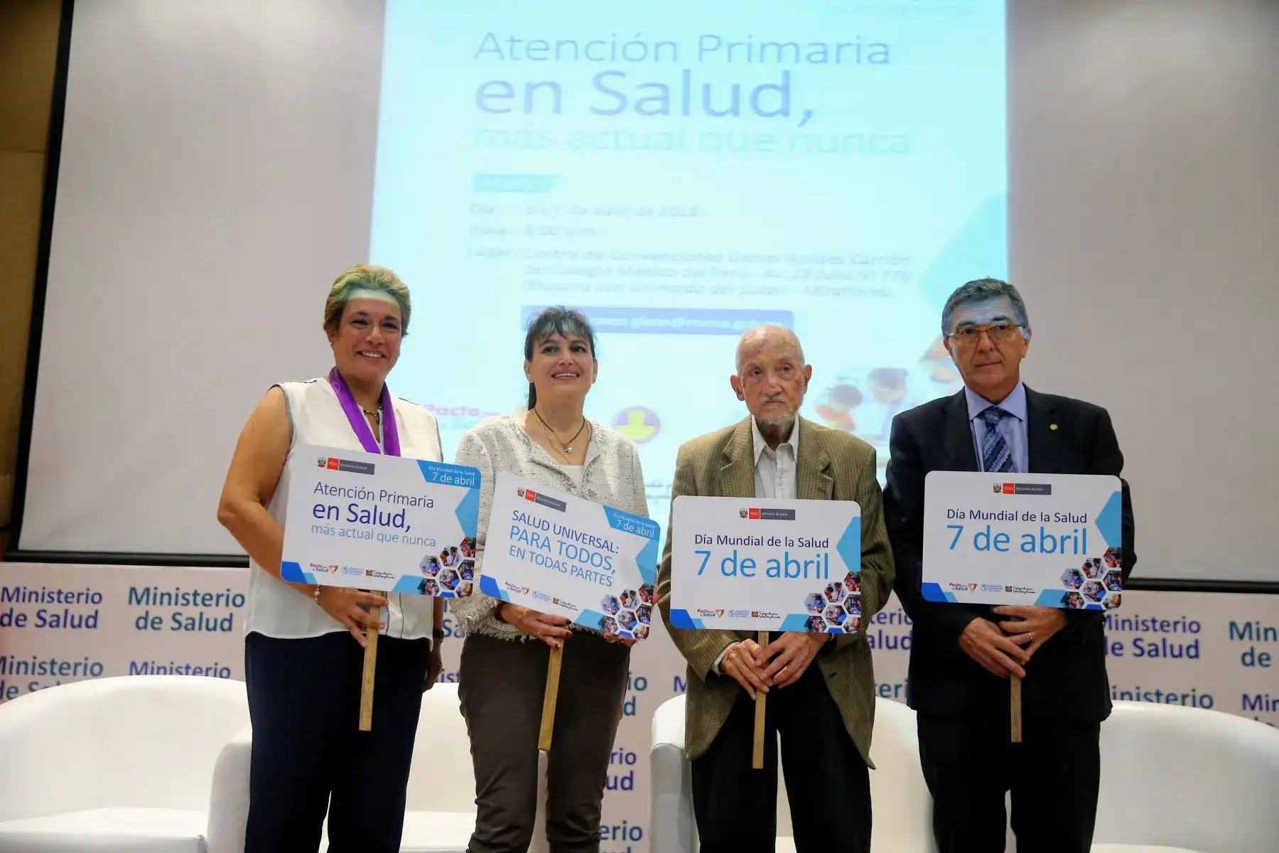 Ministra de Salud, Silvia Pessah, participa en la conmemoración por el Día Mundial de la Salud. Foto: ANDINA/Luis Iparraguirre