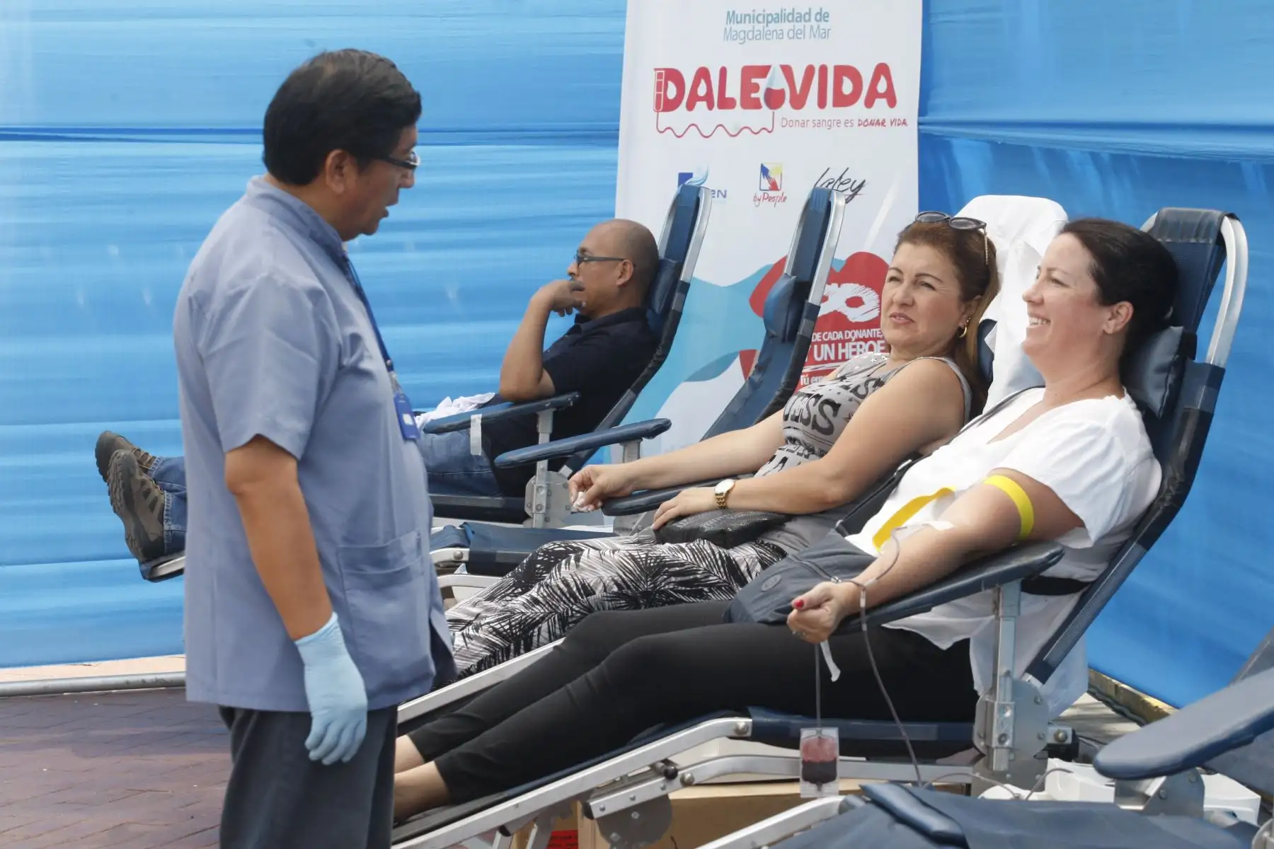 Campaña de Salud " Dale Vida", donar sangre es donar vida, organizado por el Ministerio de Salud y la municipalidad de Magdalena. Foto: ANDINA/Eddy Ramos.