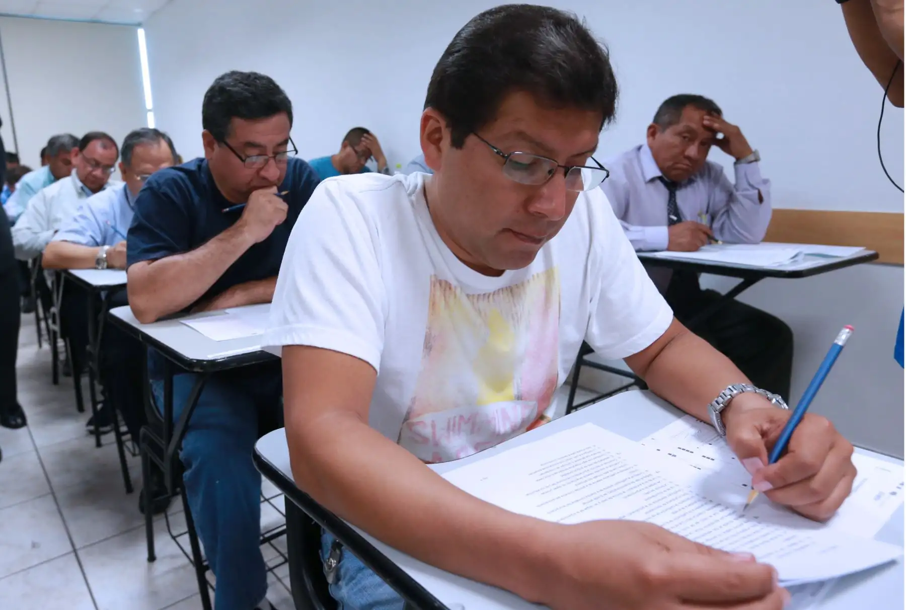 Examen  para aspirantes a jueces y fiscales .Foto: ANDINA/Norman Córdova