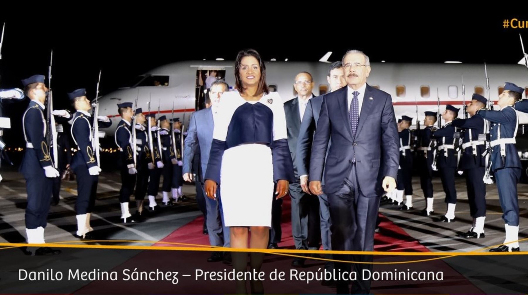 Llegada a Lima del presidente de República Dominicana, Danilo Medina.