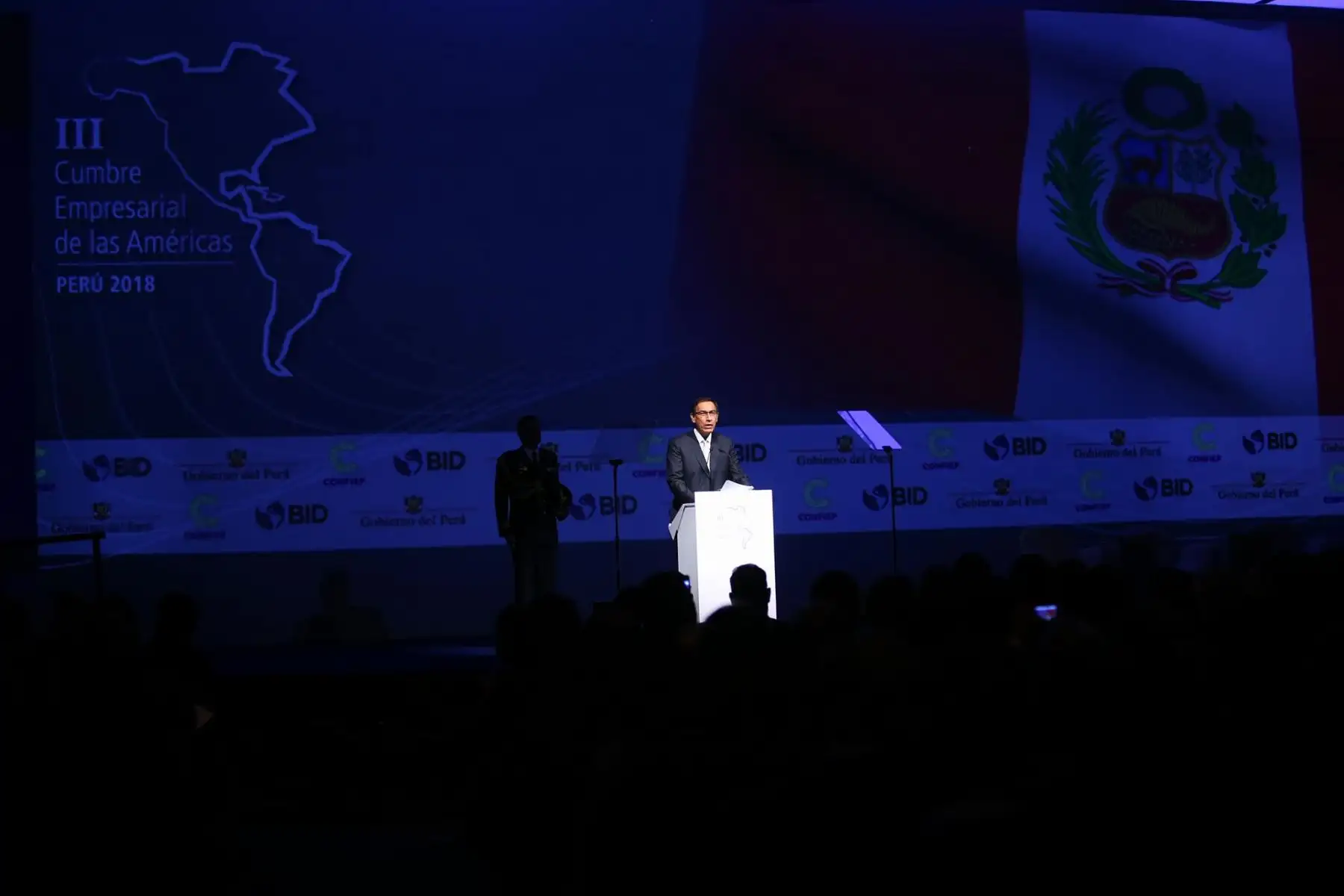 El presidente Martín Vizcarra inaugura la III Cumbre Empresarial de las Américas, actividad efectuada en el marco de la VIII Cumbre de las Américas. Foto: ANDINA/ Prensa Presidencia