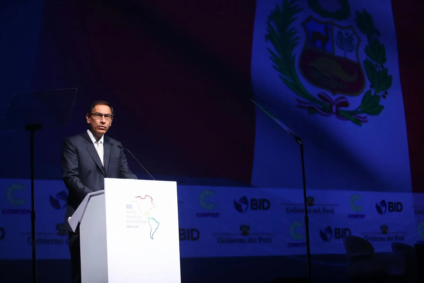 El presidente Martín Vizcarra inaugura la III Cumbre Empresarial de las Américas, actividad efectuada en el marco de la VIII Cumbre de las Américas. Foto: ANDINA/ Prensa Presidencia
