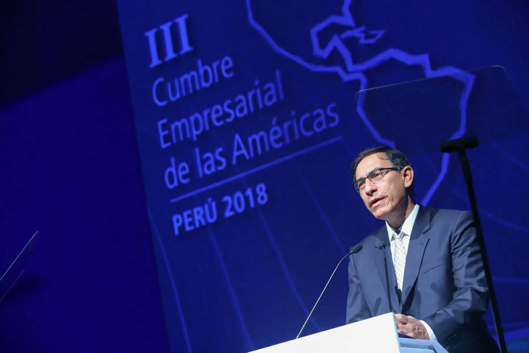 El presidente Martín Vizcarra inaugura la III Cumbre Empresarial de las Américas, actividad efectuada en el marco de la VIII Cumbre de las Américas. Foto: ANDINA/ Prensa Presidencia
