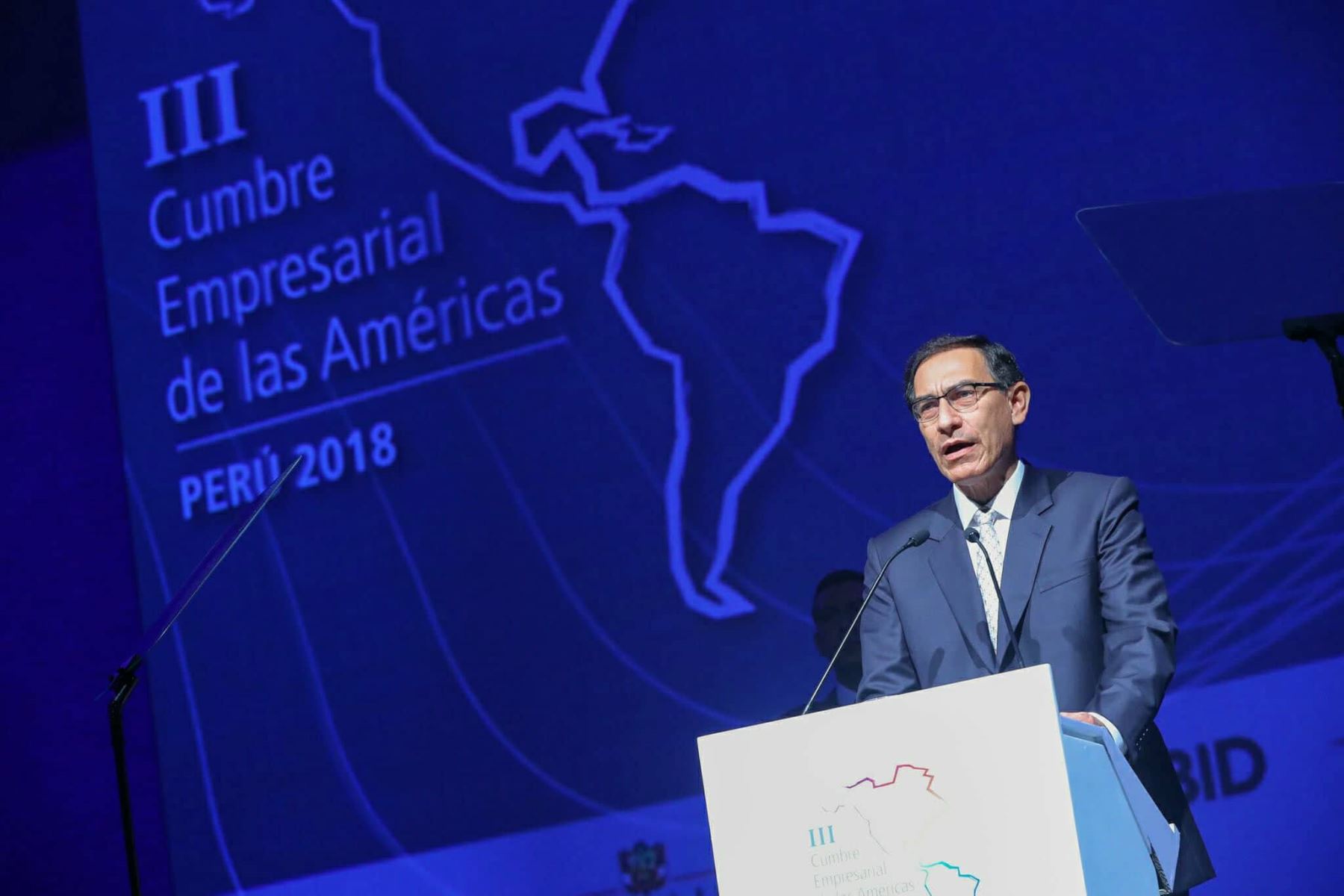 El presidente Martín Vizcarra inaugura la III Cumbre Empresarial de las Américas, actividad efectuada en el marco de la VIII Cumbre de las Américas. Foto: ANDINA/ Prensa Presidencia