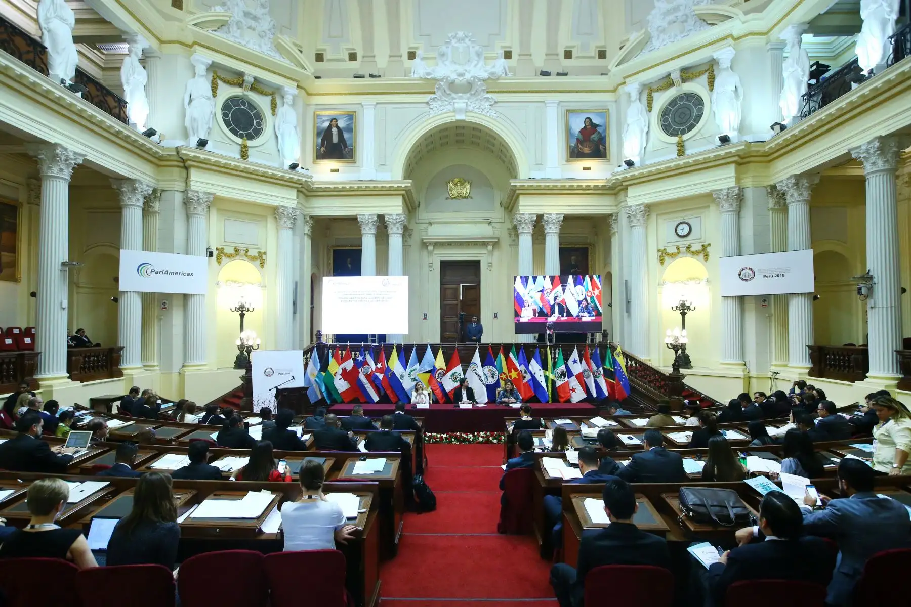 En el III Encuentro de ParlAméricas se inicia la sesión con el tema: "Lineamientos para desarrollar planes de acción del Parlamento Abierto. Foto: ANDINA/Melina Mejía.