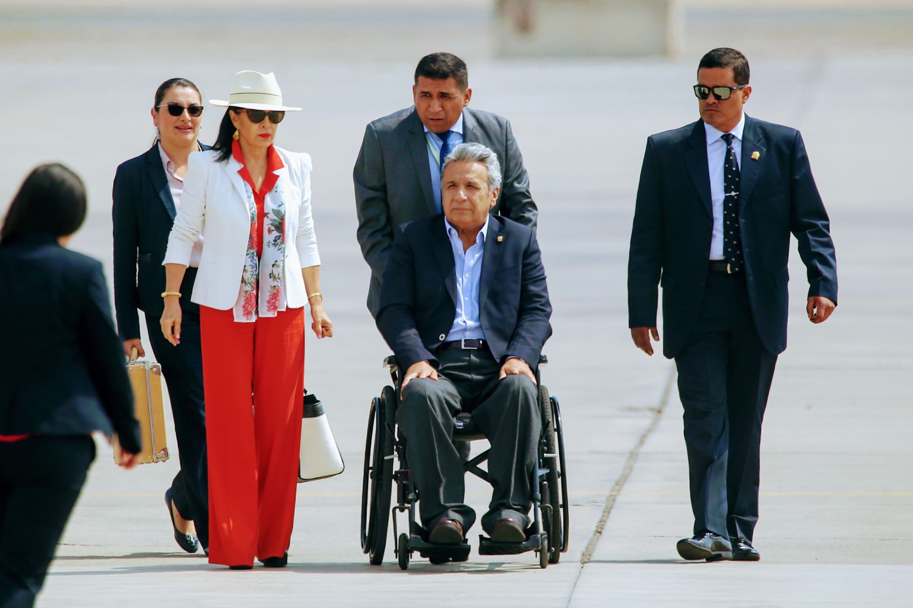 Llegada a Lima del presidente de Ecuador, Lenín Moreno, quien participará de la Cumbre de las Américas que se realizará en nuestra capital. Foto: ANDINA/Luis Iparraguirre.