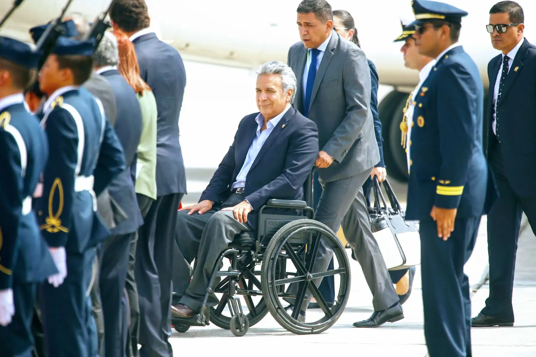 Llegada a Lima del presidente de Ecuador, Lenín Moreno, quien participará de la Cumbre de las Américas que se realizará en nuestra capital. Foto: ANDINA/Luis Iparraguirre.