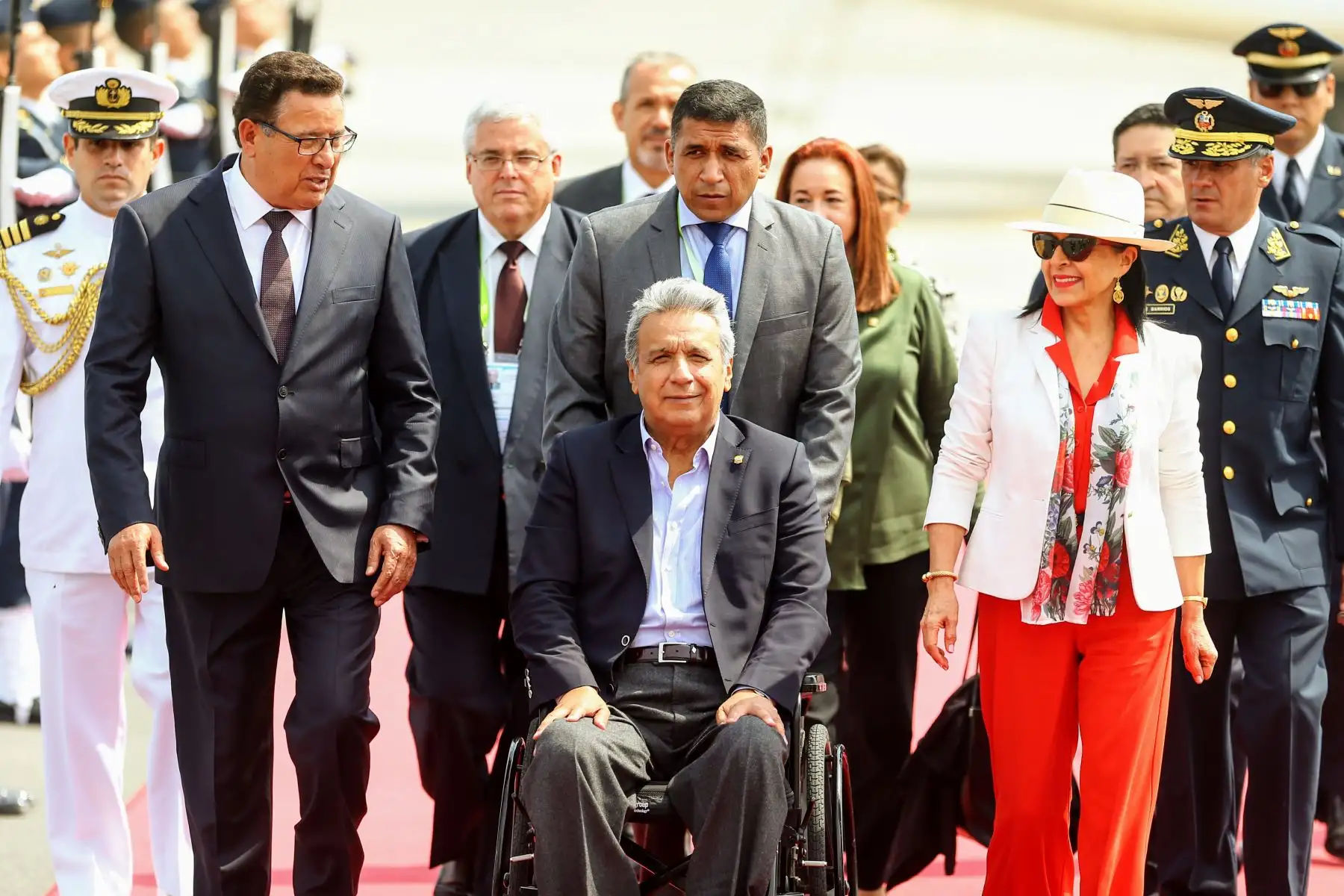 Llegada a Lima del presidente de Ecuador, Lenín Moreno, quien participará de la Cumbre de las Américas que se realizará en nuestra capital. Foto: ANDINA/Luis Iparraguirre.