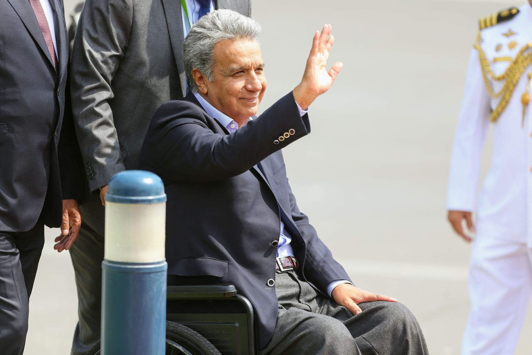 Llegada a Lima del presidente de Ecuador, Lenín Moreno, quien participará de la Cumbre de las Américas que se realizará en nuestra capital. Foto: ANDINA/Luis Iparraguirre.