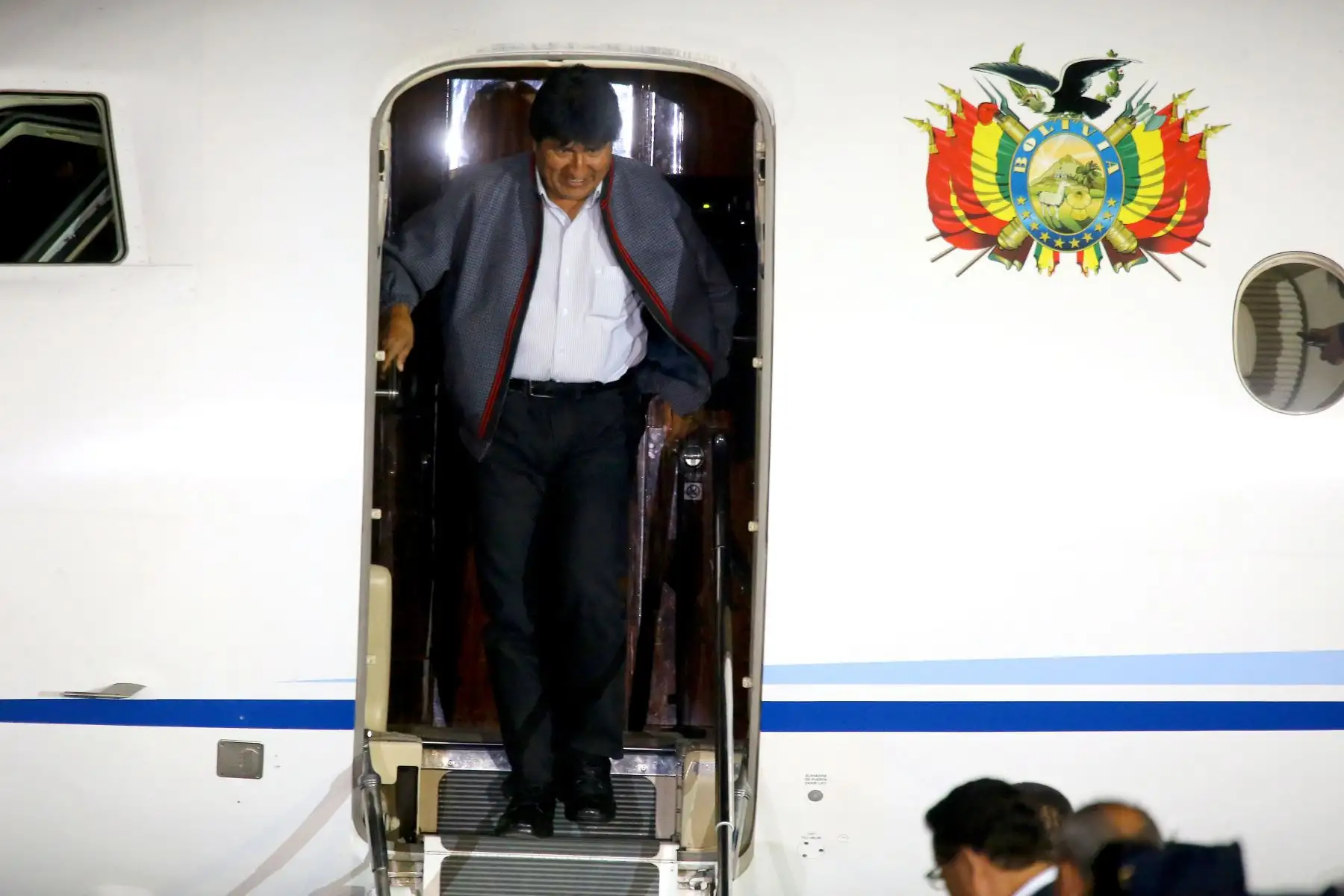 Presidente boliviano Evo Morales, llega a Lima para participar de la VIII Cumbre de las Américas. Foto: ANDINA/Luis Iparraguirre