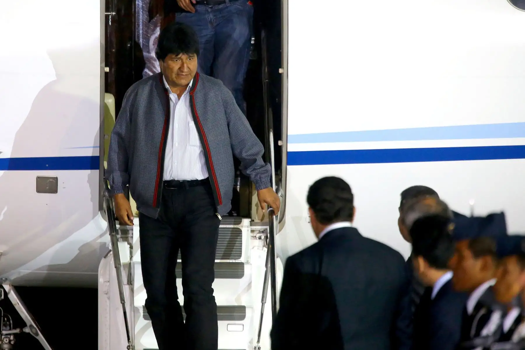 Presidente boliviano Evo Morales llega a Lima para participar en la VIII Cumbre de las Américas. Foto: ANDINA/Luis Iparraguirre.