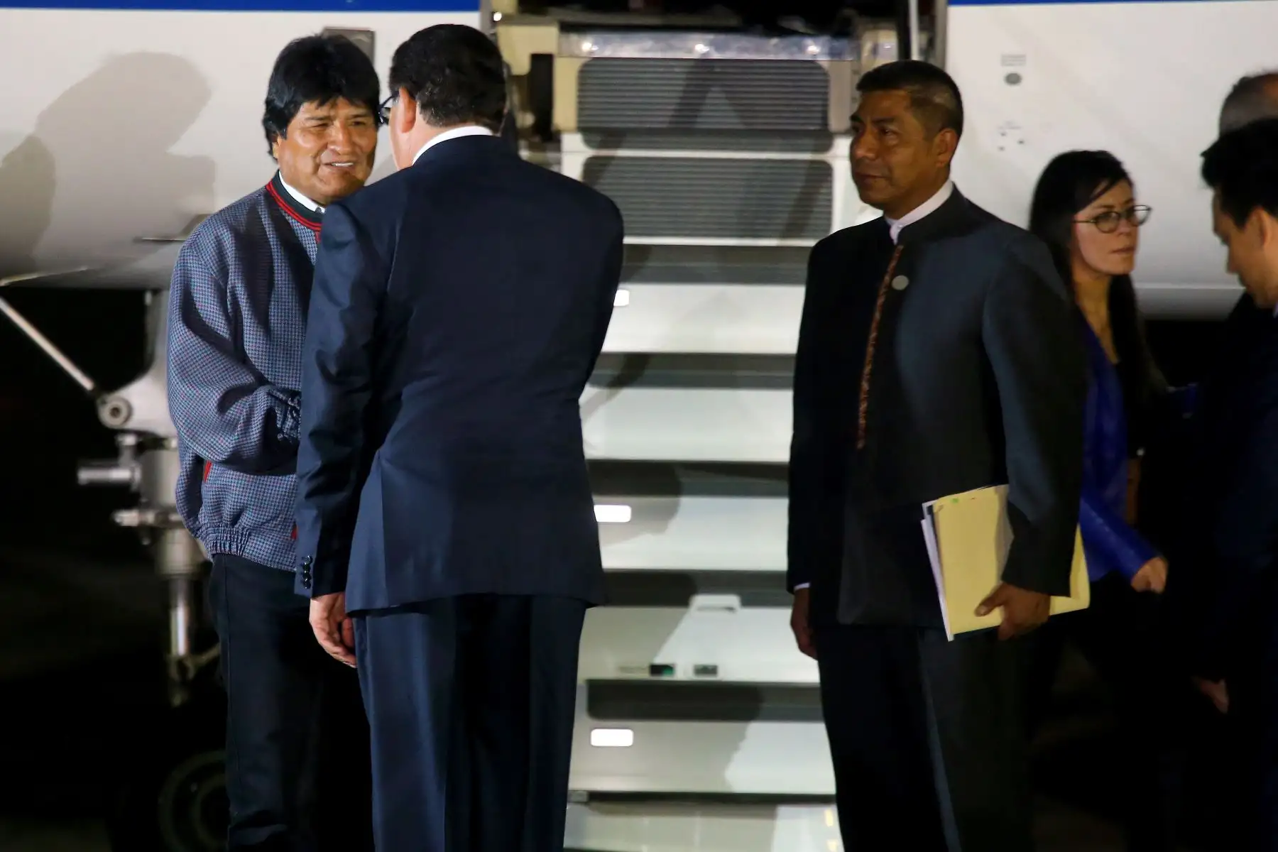 Presidente boliviano Evo Morales llega a Lima para participar en la VIII Cumbre de las Américas. Foto: ANDINA/Luis Iparraguirre.