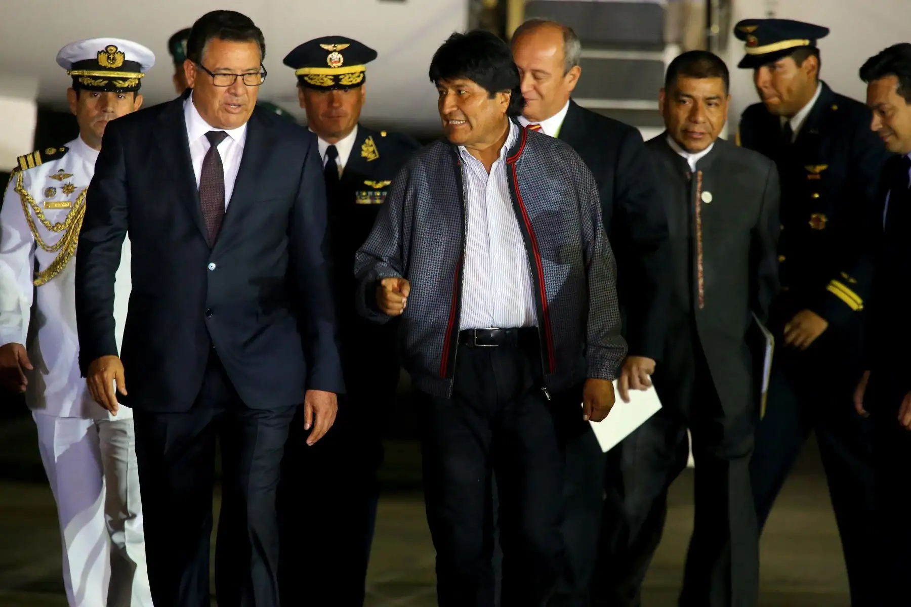 Presidente boliviano Evo Morales llega a Lima para participar en la VIII Cumbre de las Américas. Foto: ANDINA/Luis Iparraguirre.