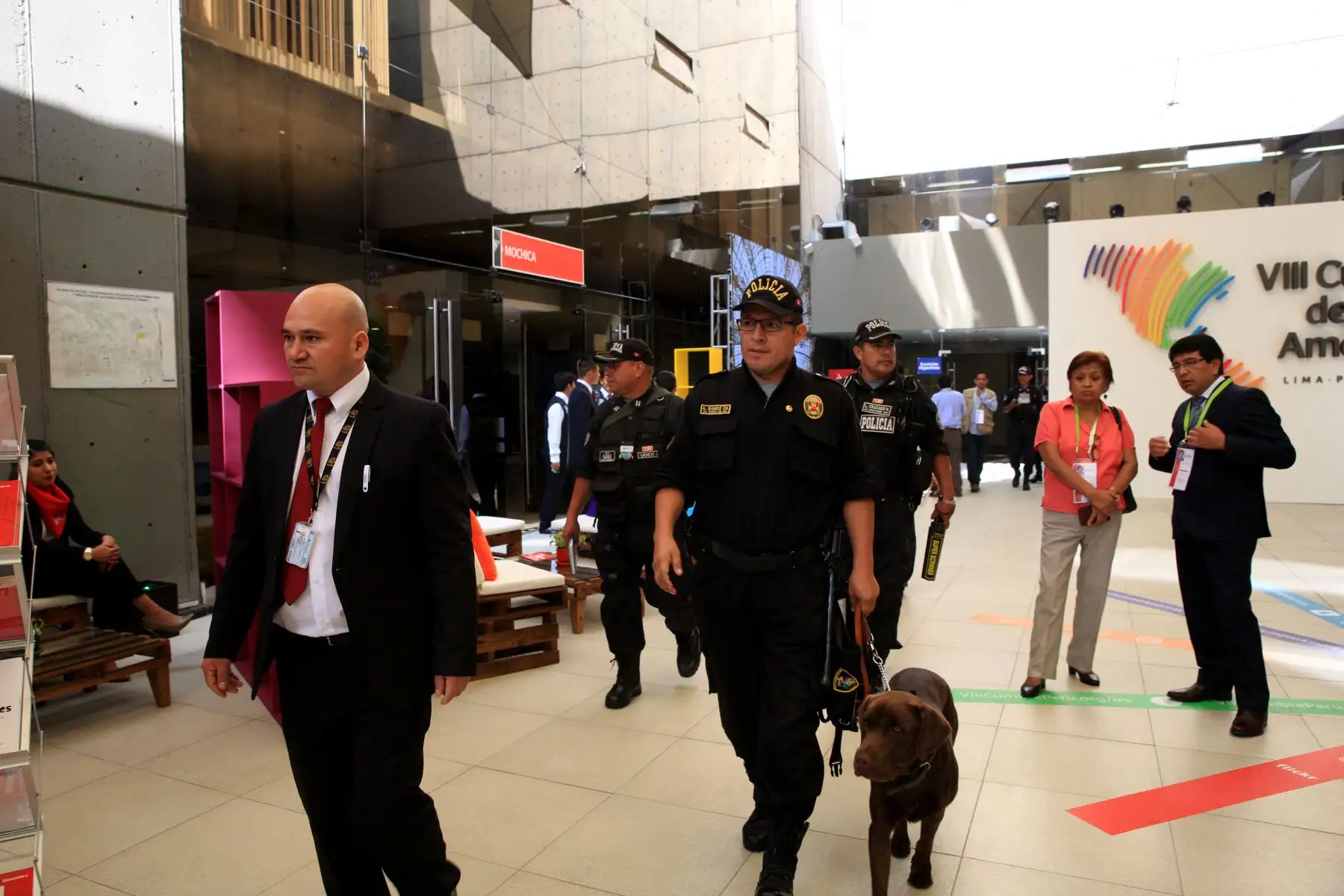 Medidas de seguridad en el Centro de Convenciones de Lima por la VIII Cumbre de Las Américas.  ANDINA/Dante Zegarra.