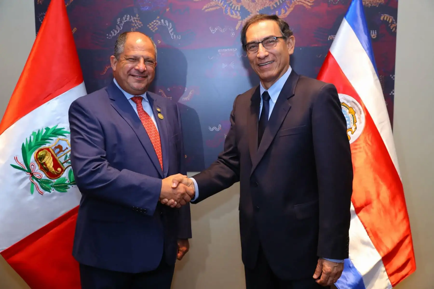 Presidente Martín Vizcarra se reunió con el Presidente de Costa Rica Luis Guillermo Solís. Foto: ANDINA/Prensa Presidencia
