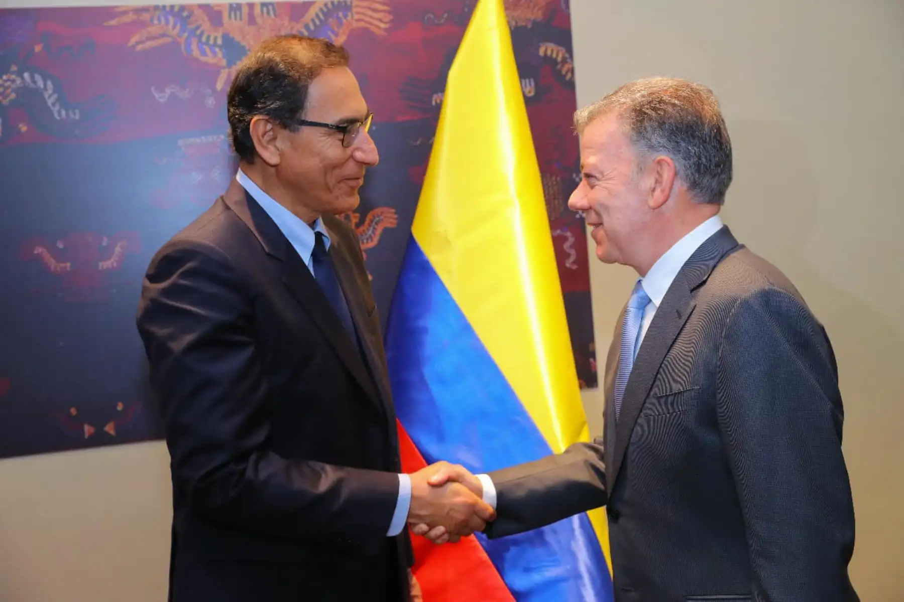 Presidente Martín Vizcarra se reúne con su homólogo colombiano, Juan Manuel Santos. Foto: ANDINA/Prensa Presidencia.