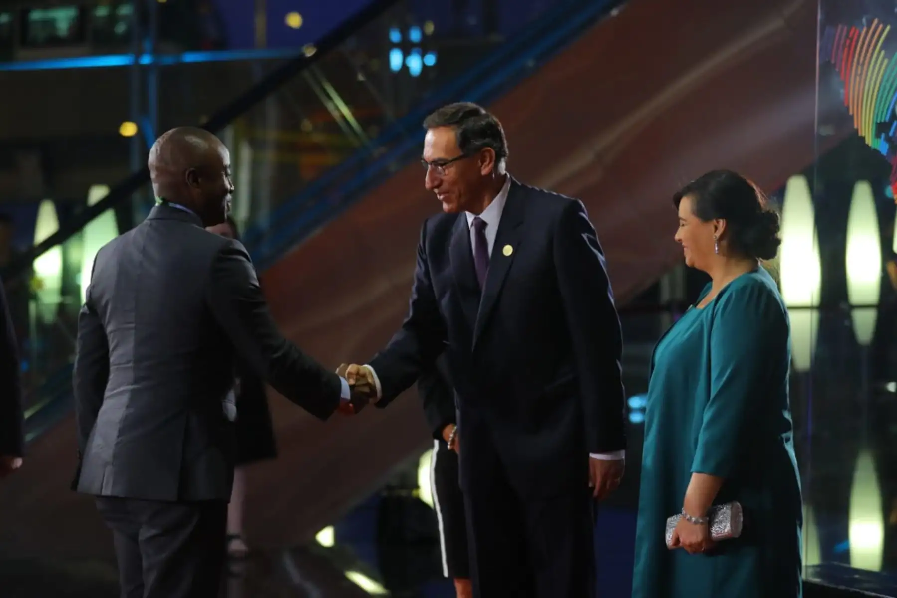 Presidente Martín Vizcarra saluda al Presidente de Haití, Jovenel Moïse a su llegada a la Sede de la  VIII Cumbre de Las Américas. Foto: ANDINA/Prensa Presidencia