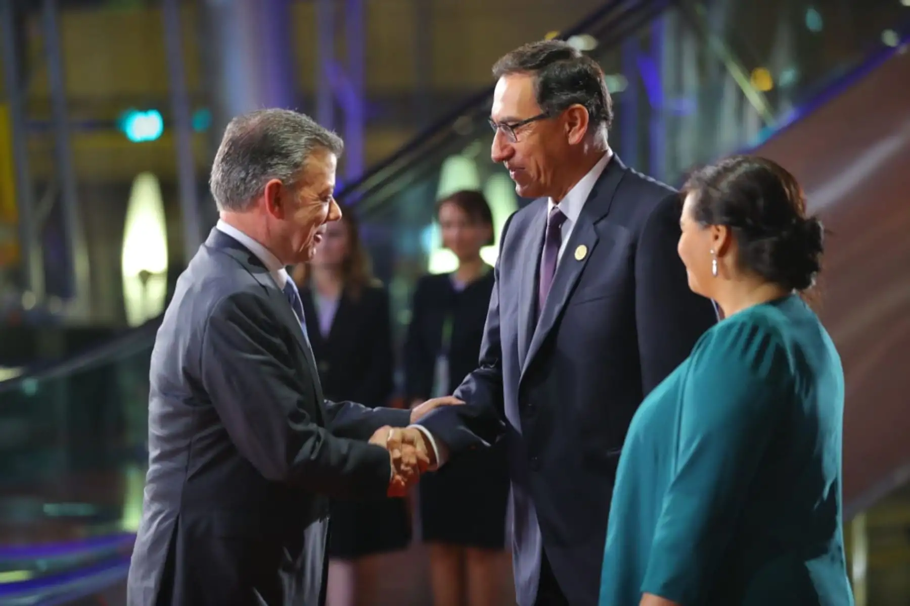 Presidente de Colombia, Juan Manuel Santos, a su llegada a la sede de la VIII Cumbre de las Américas. Foto: ANDINA/Prensa Presidencia.