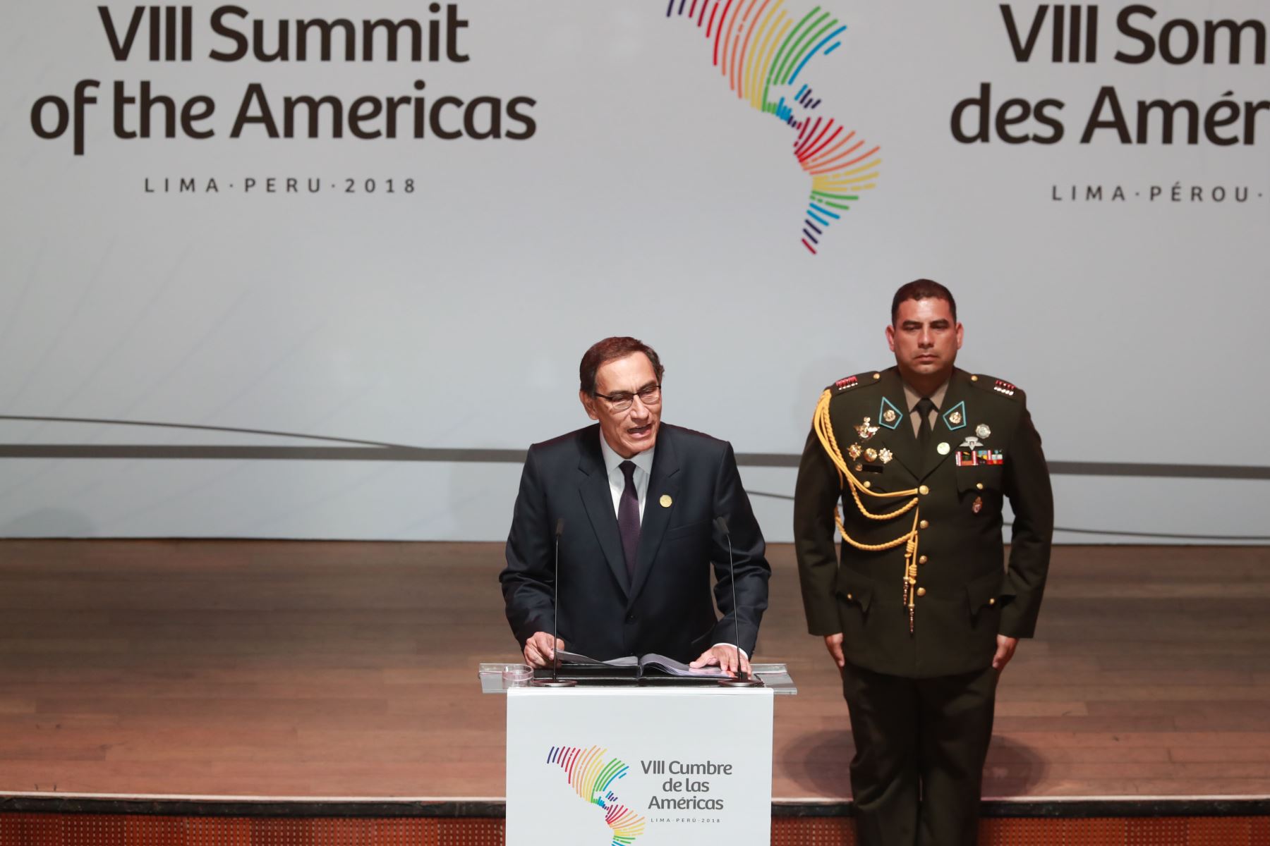 Ceremonia de inauguración de la VIII Cumbre de las Américas. Foto: ANDINA/ Carlos Lezama