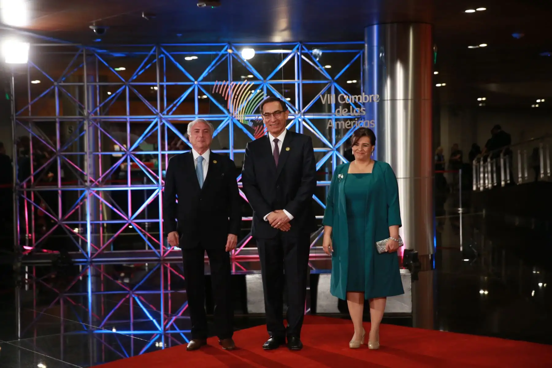 Presidente de Brasil, Michel Temer, a su llegada a la sede de la VIII Cumbre de las Américas. Foto: ANDINA/Prensa Presidencia.