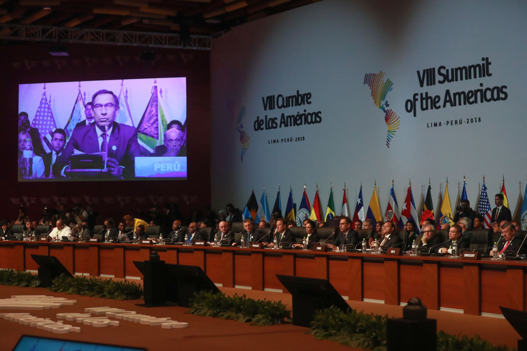 Inicia sesión plenaria de la VIII Cumbre de las Américas en Lima. Foto: ANDINA/ Carlos Lezama