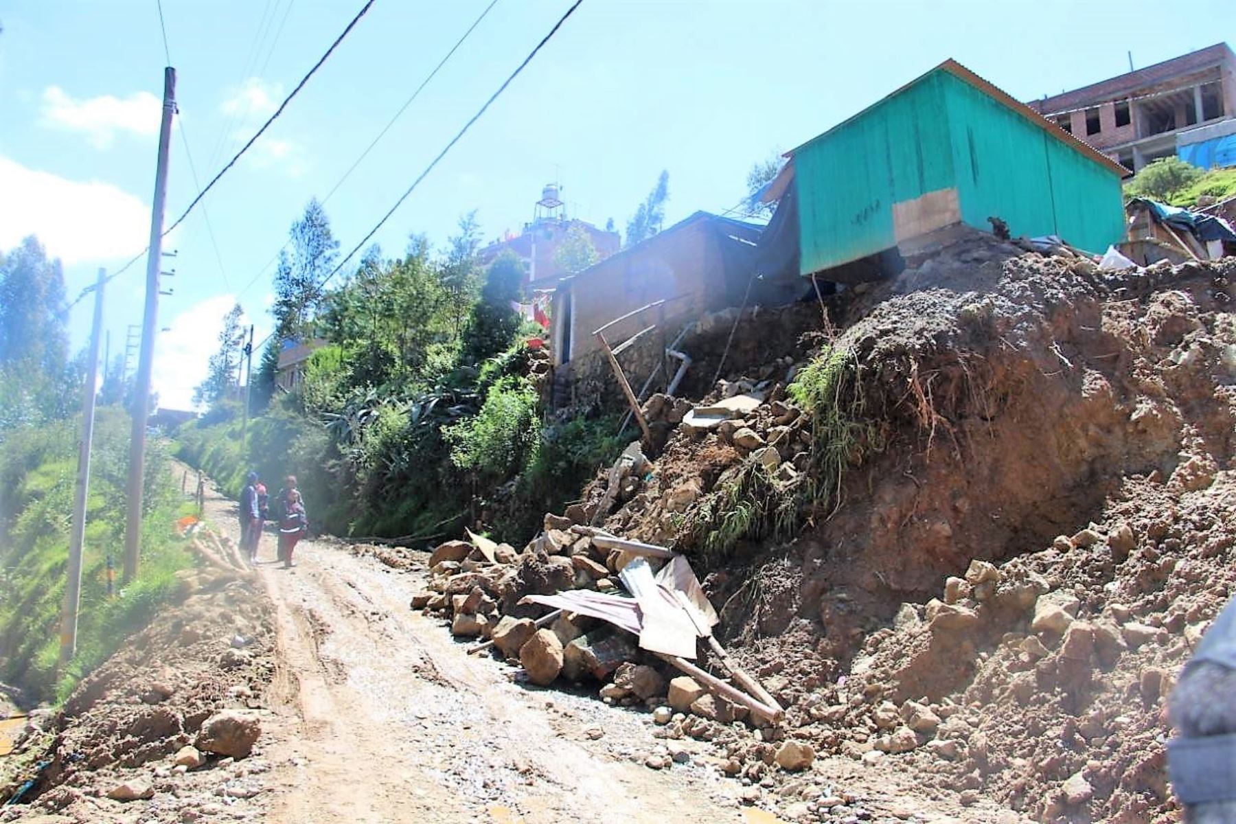 Lluvias intensas causan daños severos en tres viviendas en Huaraz, en la sierra de Áncash. ANDINA