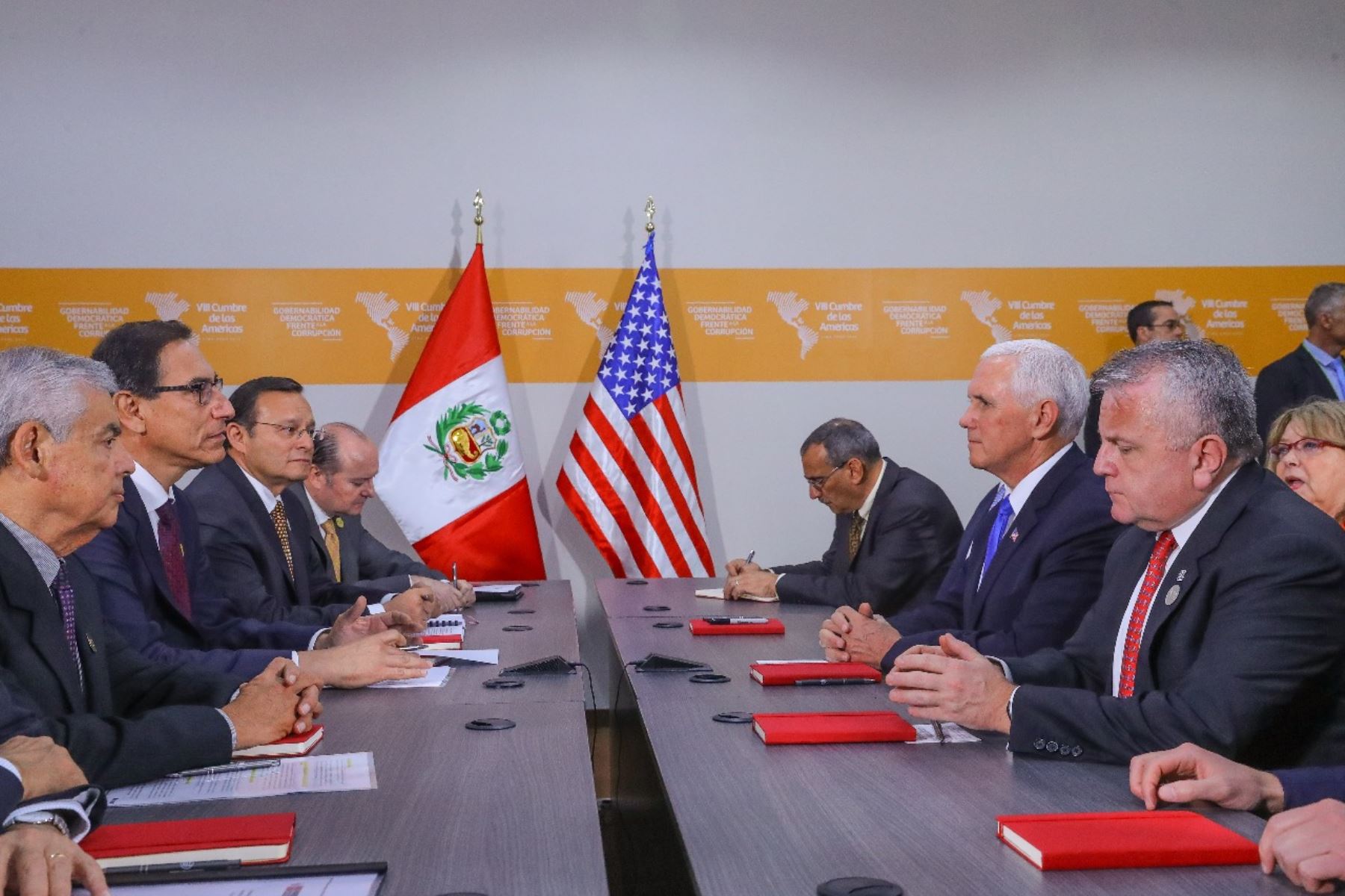 Presidente Martín Vizcarra se reunió con vicepresidente de EE. UU., Mike Pence. Foto: ANDINA/Prensa Presidencia.
