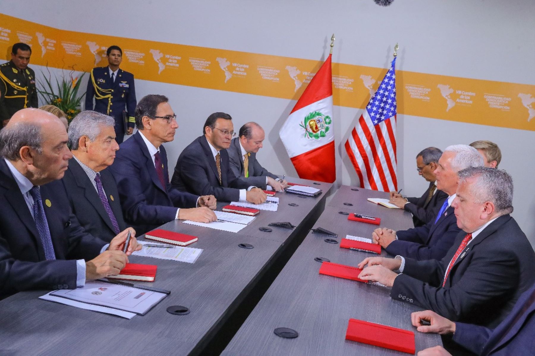Presidente Martín Vizcarra se reunió con vicepresidente de EE. UU., Mike Pence. Foto: ANDINA/Prensa Presidencia.