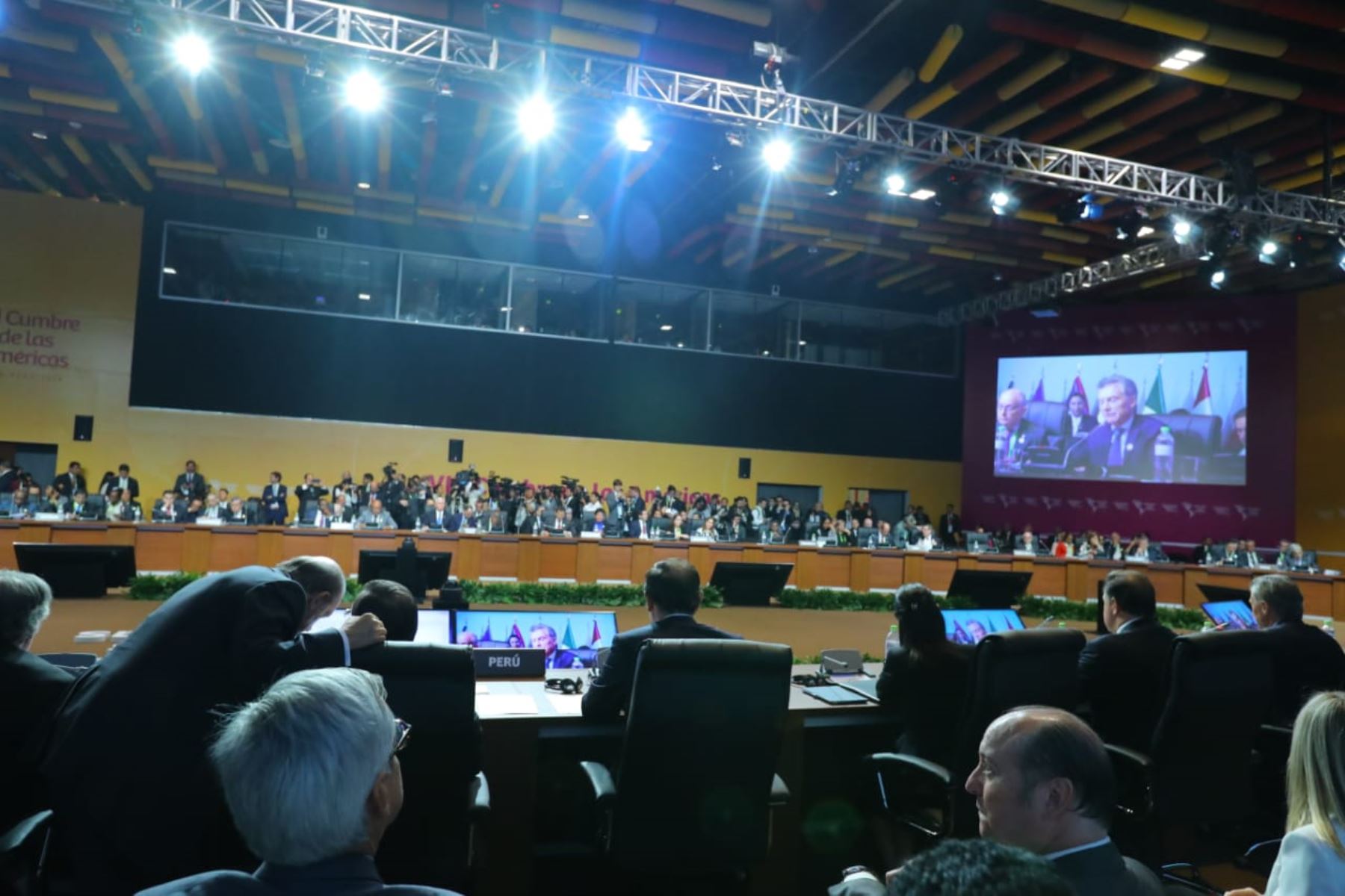 Sesión plenaria de la VIII Cumbre de las Américas en Lima. Foto: ANDINA/Prensa Presidencia