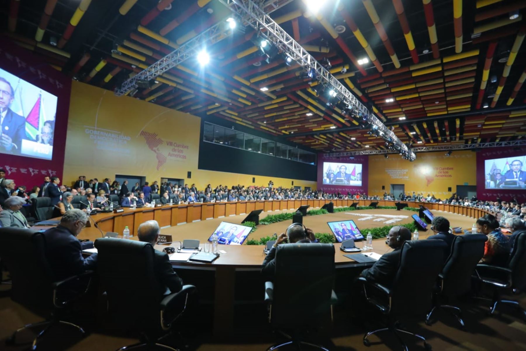 Sesión plenaria de la VIII Cumbre de las Américas en Lima. Foto: ANDINA/Prensa Presidencia