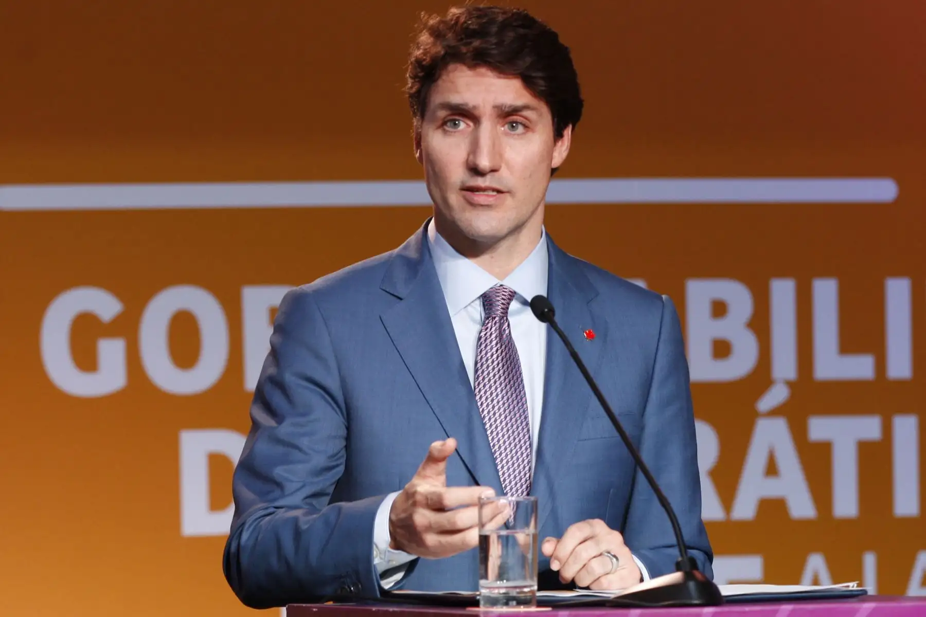 Primer Ministro de Cánada, Justin Trudeau ofrece conferencia de prensa al termino de la VIII Cumbre de la Américas. Foto:ANDINA/ Dante Zegarra