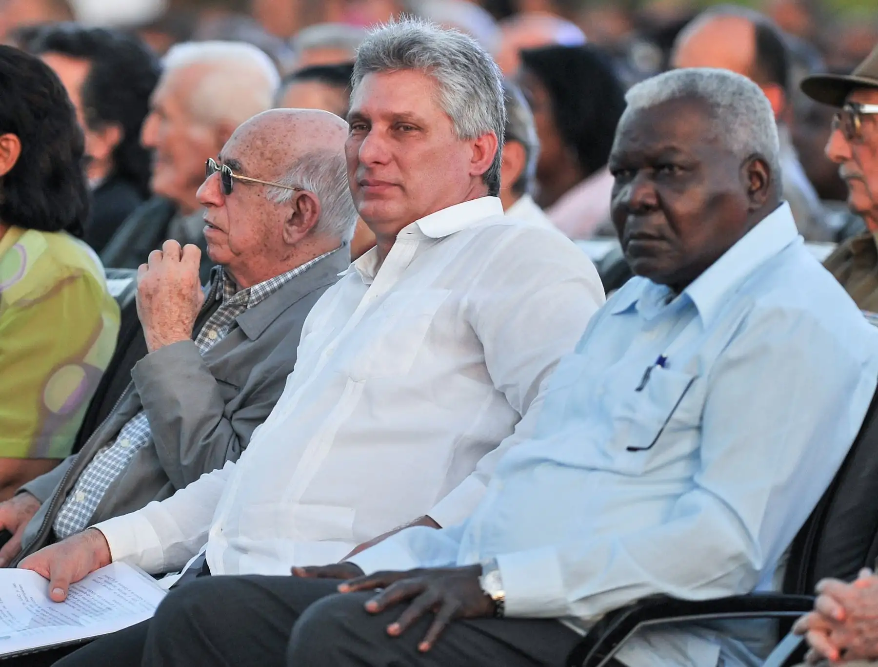 Primer Vicepresidente de los Consejos de Estado y Ministros de Cuba, Miguel Díaz Canel durante la celebración del 55 ° aniversario de La entrada de Fidel Castro en la capital, el 10 de enero de 2013 en La Habana. Foto: AFP