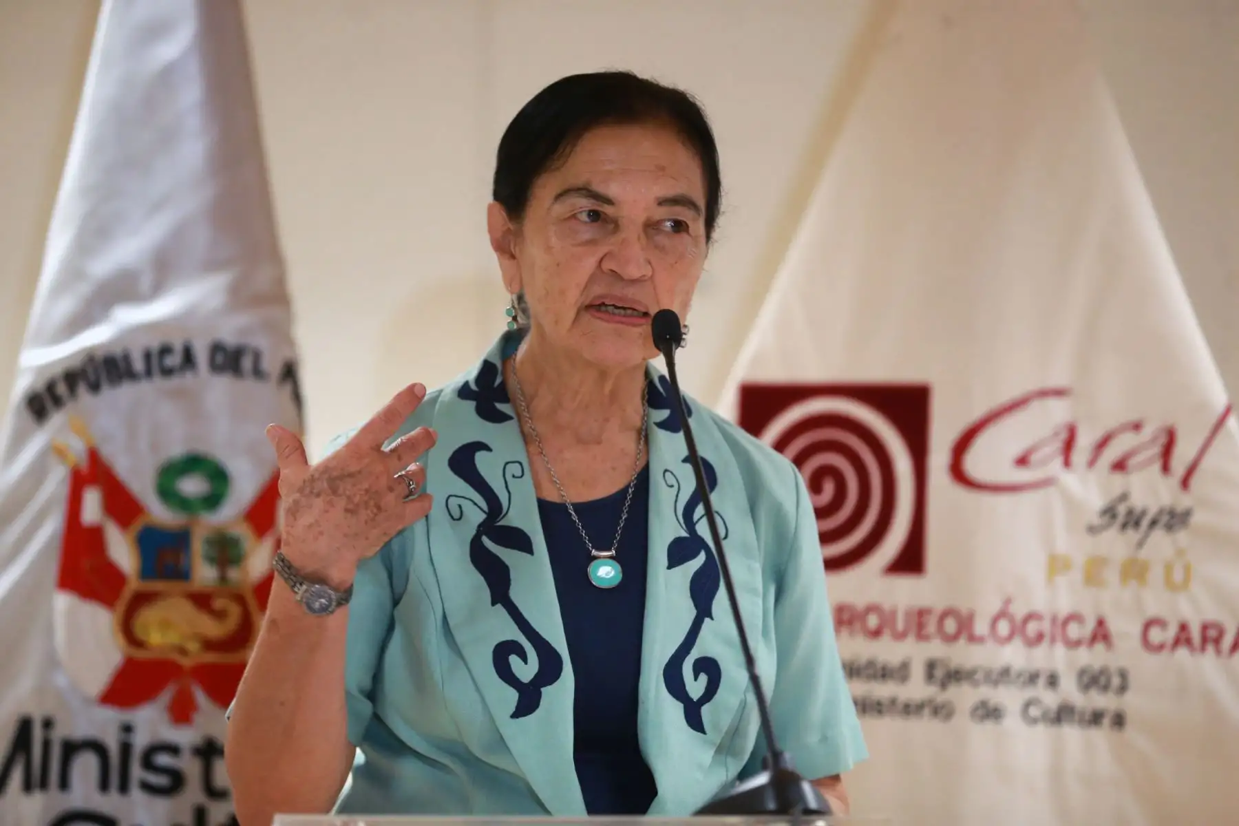 La arqueóloga Ruth Shady destacó que en el pasado Supe Puerto fue centro de reunión de los intelectuales.Foto: ANDINA/Norman Córdova.